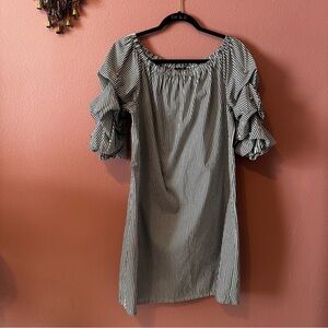 Sam and Jess Black and White Striped Mini Dress